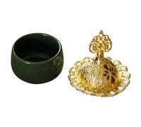Alipis Porte-cône de Parfum en Céramique Verte Base Plate et Coins Arrondis, Brûleur Stable pour Créer Une Atmosphère Paisible Sauna ou Bibliothèque