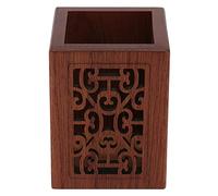 Alipis Porte-Stylo En Bois Massif 4.33X3.15 Pouces Organiseur Bureau Conteneur Stylo Décoratif Multifonction Rangement Pour Cosmétiques Bijoux