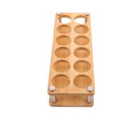 Alipis Porte-verres à Shot 12 Emplacements, Bambou et Acier Inoxydable | Diamètre 4cm, Rangement Compact sur Comptoir, pour Espresso, Buffet et Service de Table