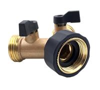 Alipis Séparateur d'eau de Jardin en Laiton 2 Voies 3/4 Pouces Noir | Type Y Interrupteurs, pour Arrosage Agricole et Pelouse, Raccord Standard pour Robinet et Tuyau
