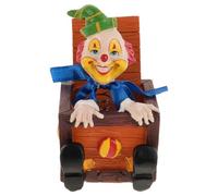 Alipis Statuette de Clown de en résine - Mini Clown Assis dans Une boîte, Figurine décorative pour Enfants, Artisanat de fête, Centre de Table, étagère