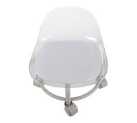 Alipis Tabouret Roulant Silencieux, Chaise Ronde en Plastique Blanc | Roues Multidirectionnelles Intégrées, Assise Moulée Compacte, pour Bureaux D’garçon Fille, Tables D’activité