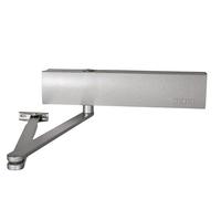 ALIRANTA GEZE TS 4000 Ferme-porte argenté pour portes à un vantail jusqu'à 1400 mm de largeur de vantail avec armature et plaque de montage/Set 3 en 1, GDC-SILVER-4000