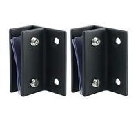 Alise Lot de 2 supports d'étagère en verre réglables pour douche - Support | Supports de serrage réglables et robustes pour douche et balcon Noir mat
