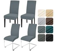 Alishomtll Lot de 4 housses de chaise extensibles pour chaises de salle à manger basculantes universelles, lavables et amovibles, protection pour cuisine, banquet, mariage, hôtel, restaurant (gris