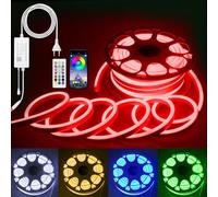 ALITOVE 25m RVB Néon 230V LED Strip Outdoor avec application/télécommande IP65 SYNC MUSIQUE DE TUYAU DE LUMIÈRE FLEXIBLE IP65 pour la décoration intérieure de la maison