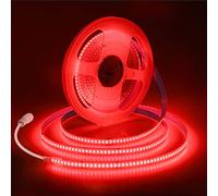 ALITOVE Bande LED COB 12 V 252 LED/m Bande LED 5 M Rouge 8 mm de large Non étanche IP30 pour festival, célébration, cérémonie de mariage, scène sans alimentation ni variateur