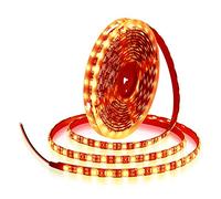 ALITOVE Bande LED Orange 5050 SMD 300 LED Bande 5m Étanche IP65 12V DC Couleur Unique Lumières LED Flexibles 16.4ft Noir PCB pour Maison Hôtels Clubs Centres Commerciaux Voitures Éclairage