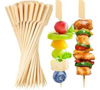 Alitree 300 Pièces Brochettes en Bambou,12cm Pic Brochette Bois, Pique | Aperitif, Brochettes À Cocktail, pour Cocktails, Barbecues, Fruits et Sandwichs Lors de Fêtes, Mariages, Anniversaires