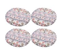 Aliuciku Lot de 4 Coussins Rembourrés, Epais Doux Coussin de Siège Ronds pour Chaise de Jardin Salle à Manger Chaise de Bureau(B-5,40x40cm)