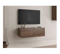 Alix - meuble tv modulable 100 cm - 2 portes - Effet noyer