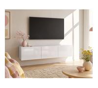 Alix - meuble tv modulable 150 cm - 3 portes - Blanc