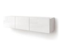 Alix - meuble tv modulable 150 cm - 3 portes - Blanc Blanc