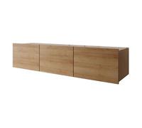 Alix - meuble tv modulable 150 cm - 3 portes - Effet chêne