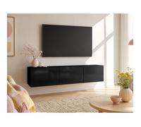 Alix - meuble tv modulable 150 cm - 3 portes - Noir
