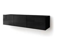 Alix - meuble tv modulable 150 cm - 3 portes - Noir Noir