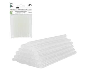 ALIX - Pack de 25 Bâtons de Colle chaude 7mm - Transparent - Pistolet à Colle Glue Gun ALIX