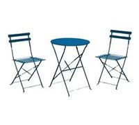 Salon de jardin Table ronde pliante Ø 60 cm + 2 Chaises pliantes Cuba