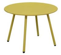 Alizé Table basse de jardin ronde Rio – Acier cataphorèse Ø 50 cm Moutarde