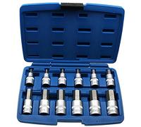 Alkan Lot de 12 douilles à six pans creux Kraft 5-22 mm 1/2" | Douilles fortes en acier au chrome-vanadium, douilles hexagonales intérieures de 5 à 22 mm pour vis, cliquet et montage