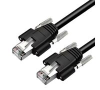 Alksubbm Câble Ethernet pour caméra industrielle avec verrouillage Rj45 | Revêtement de câble en PVC, matériel fileté aux deux extrémités, cheminement de chaîne de traction pour caméras industrielles