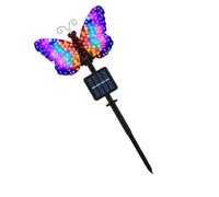 Alksubbm Lampe solaire d'extérieur en forme de papillon avec prise de terre | Éclairage nocturne pour passerelle