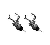 Alksubbm Lot de 2 becs verseurs en acier avec bouchon pour bouteille de vin en forme de tête de cerf pour cuisine, design anti-fuite
