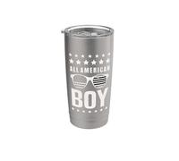 All American Boy of July Patriotic Gobelet isotherme en acier inoxydable double paroi