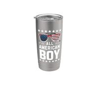 All American Boy of July Patriotic Gobelet isotherme en acier inoxydable double paroi