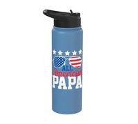 All American Papa 4th Of July American Flag Dad Grandpa Stainless Steel Insulated Water Bottle