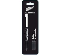 ALL BLACKS Stylo Roller 193ALL301ROL sous blister - Rechargeable avec des petites cartouches - 2 cartouches offertes - 6,5 x 20,5