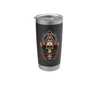 All Seeing Eye Skull Totem Occulte Mystic Visionary Horror Gobelet isotherme en acier inoxydable double paroi