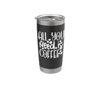 All You Need Is Coffee Cafeine Love Coffee Lover Gobelet isotherme en acier inoxydable double paroi