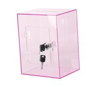 Allayu Boîte de Rangement Transparente pour Argent de Poche - Solution bancaire ludique et éducative pour Les Jeunes - Décoration pour Chambre Salon, Rose, 20 x 15 x 12 cm