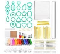 Allazone 329 PCS Emporte-pièces pour Boucles D'oreilles - 24 Emporte-pièces en Argile Polymère, Cartes, Crochets, Fournitures de Fabrication de Bijoux - Vert
