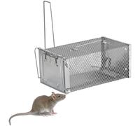 ALLBASA Piege a Rat Metal XXL,Cage Attrape Souris, Cages Capture Piege pour Rats,No Kill, Réutilisable,Attraper Les Rats et Autres Rongeurs pour Usage Intérieure/Extérieure (1)