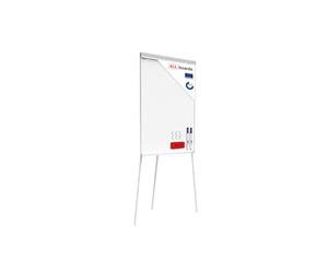 ALLboards Chevalet de Conférence 100x70cm sur Trépied, Hauteur Réglable, Tableau Blanc Magnétique Effaçable à Sec