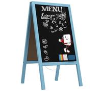 ALLboards Chevalet Stop Trottoir avec Cadre en Bois Laqué Bleu 118x61cm, Chevalet Ardoise