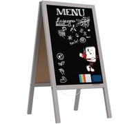 ALLboards Chevalet Stop Trottoir avec Cadre en Bois Laqué Gris 118x61cm, Chevalet Ardoise