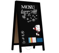 ALLboards Chevalet Stop Trottoir avec Cadre en Bois Laqué Noir 78×44 cm, Chevalet Publicitaire