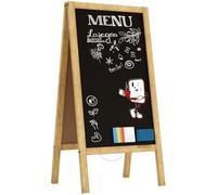 ALLboards Chevalet Stop Trottoir avec Cadre en Bois Naturel Laqué 100x60cm, Chevalet Ardoise