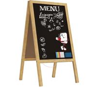 ALLboards Chevalet Stop Trottoir avec Cadre en Bois Naturel Laqué 118x61cm, Chevalet Ardoise