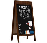 ALLboards Chevalet Stop Trottoir Cadre Supérieur Large avec Cadre en Bois Laqué 100x60cm, Chevalet Ardoise
