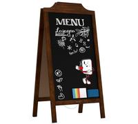 ALLboards Chevalet Stop Trottoir Cadre Supérieur Ondulé avec Cadre en Bois Laqué 100x60cm, Chevalet Ardoise