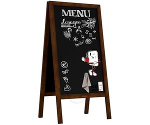ALLboards Chevalet Stop Trottoir Etanche avec Cadre en Bois Laqué 100x60cm, Chevalet Ardoise