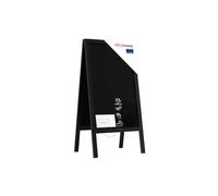 ALLboards Chevalet Stop Trottoir Étanche avec Cadre en Bois Laqué Noir 100×49,5cm