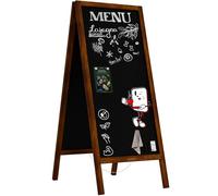 ALLboards Chevalet Stop Trottoir Exterieur Etanche avec Cadre en Bois Laqué 150x61cm, Chevalet Ardoise