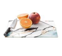 ALLboards Planche à Découper & Plateau en Verre 30x20cm avec Motif Anthracite Marbre Or