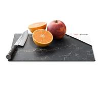 ALLboards Planche à Découper & Plateau en Verre 30x20cm avec Motif Marbre Noir