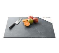 ALLboards Plaque de Protection en Verre Trempé Universel et Multifonction 60x52cm avec Motif Marbre Gris Anthracite, Planche à Découper, Plateau en Verre